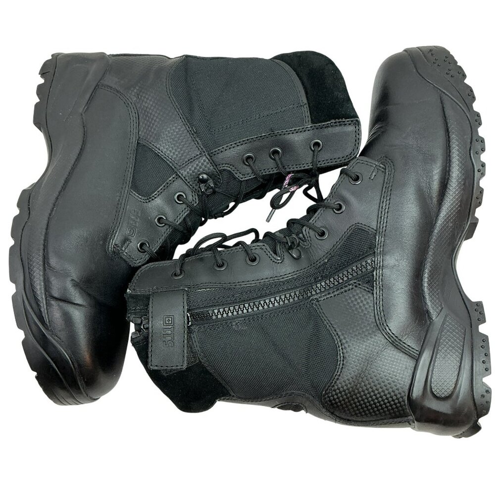 5.11 Tactical Series ATAC 8" Side Zip Combat Boots Mens 13 Leather Nylon Black - Picture 5 of 14